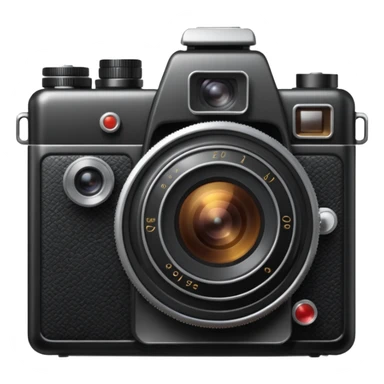 Hyperrealistic, insane detail, 8k, isolated, still life, vintage camera, detailed lens, flash effect, photography-themed. No emoji icons, no emoji faces, no human figures  sticker