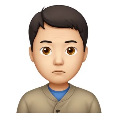 chinese man looking very confused but focused  sticker