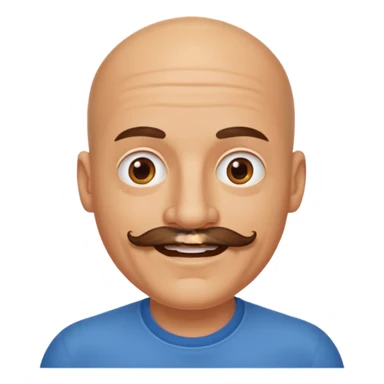 bald mustache man,Big mustache.
negative: Dont use same face style. sticker