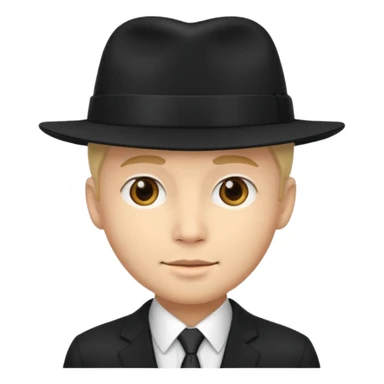 new yorker with hat and suit, black, light skin guy sticker