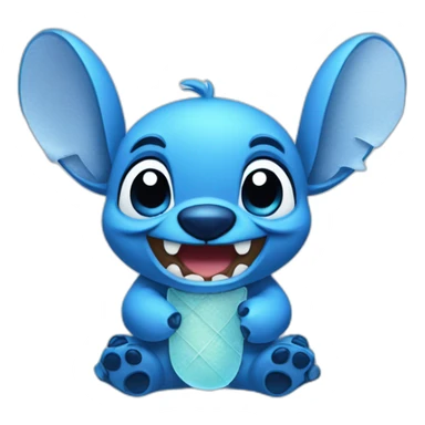 Stitch with glaces sticker