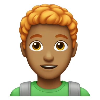 Latino boy with orange hair and green eyes  sticker