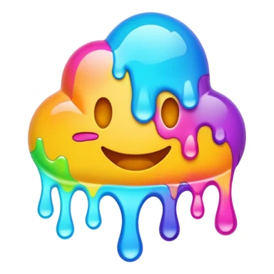 Colorful psychedelic melting dripping emojis sticker