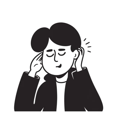 person with ear pain sticker