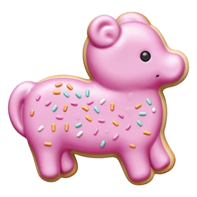 Frosted animal cracker sticker