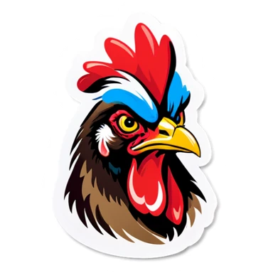 Hen with an attitude and raised eyebrow sticker