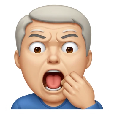 mad and yawning sticker