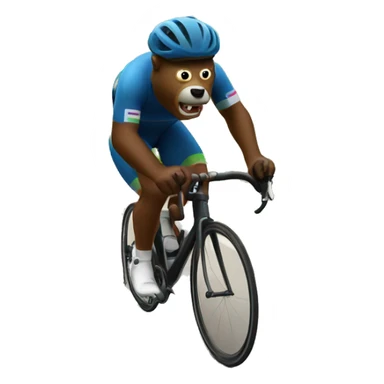 Cyclist chased by a oolar bear sticker