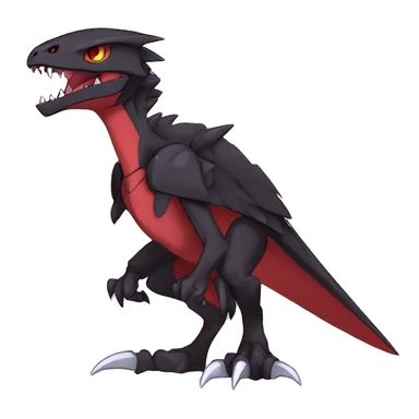  Cool Edgy Punk Black Red Digimon-Fakemon-Raptor-Genesect-Reptile full body sticker
