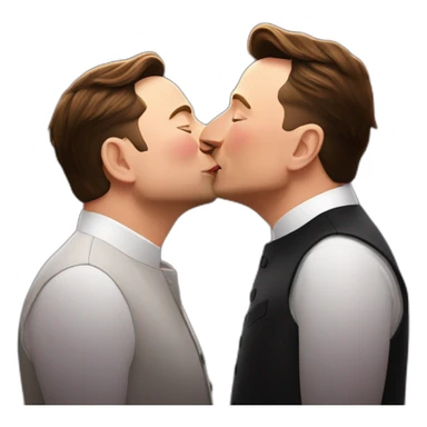Modi ji kissing Elon musk sticker