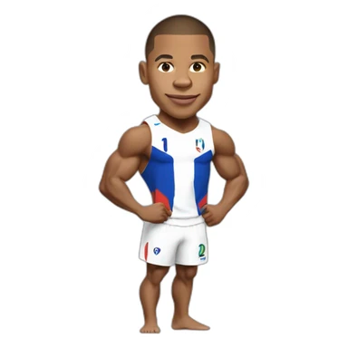 Kylian mbappe, french, world cup, bodybuilder sticker