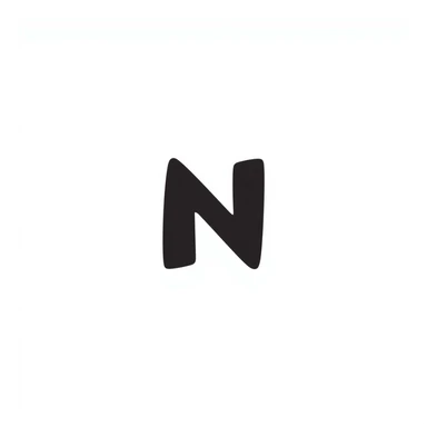 Notion app icon with simple N symbol and minimalist design sticker