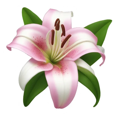 pink and white lily flower sticker