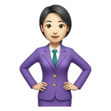 chinese female teacher wearing purple suit sticker