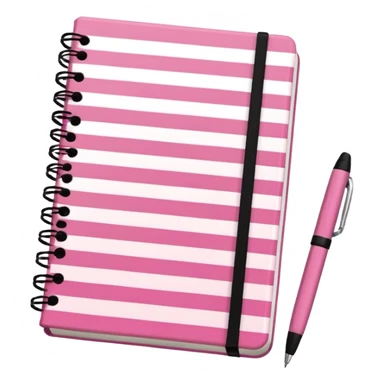 pink and brown striped diaries and pen sticker