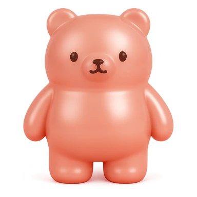 rose gold object, metallic, soft pink, minimal background, vinyl figure style sticker