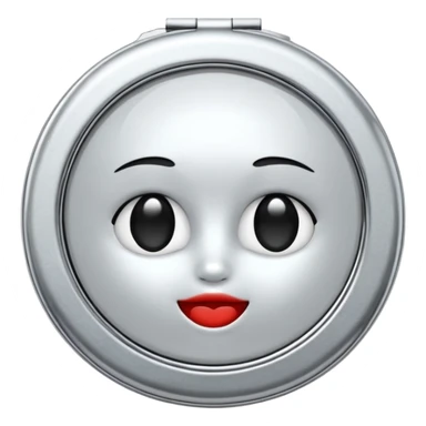 small round compact mirror sticker