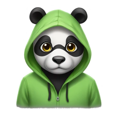 panda wearing frog hoodie sticker