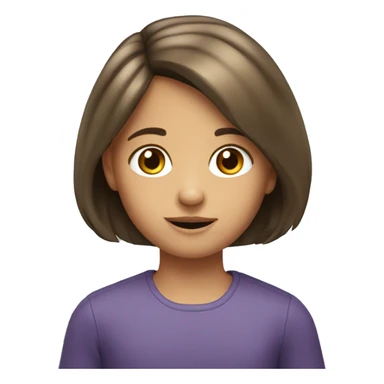 Kids : girl with bob brown  hair, 9 years sticker