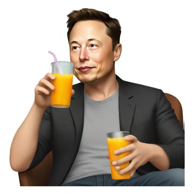 Elon musk drinking orange juice sticker