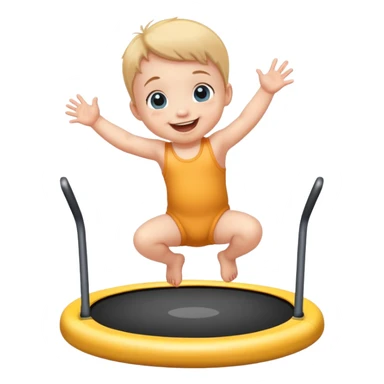 A baby jumping on a trampoline sticker