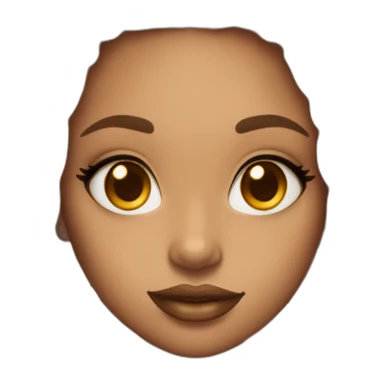 Emoji girl with honey tone skin with box braids and big lips with lip liner and almond eyes sticker