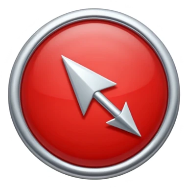 Red circle with a tilted arrow going through it sticker