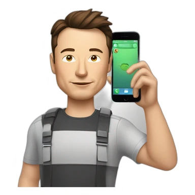 Elon musk avec un iPhone en main  sticker