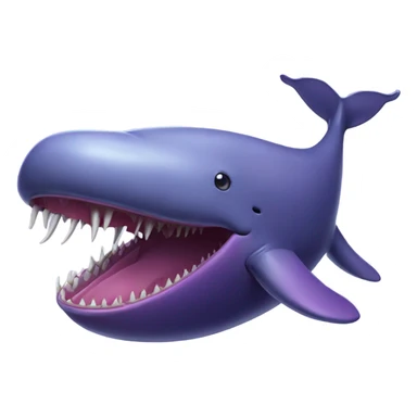 purple sperm whale with open mouth sticker
