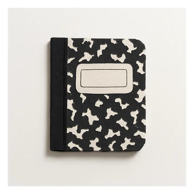 black and white marbled composition notebook sticker