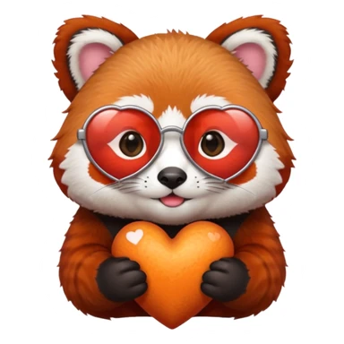 red Panda with heart glasses sticker