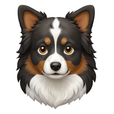 Black tricolor mini Australian shepherd dog full white collar  sticker