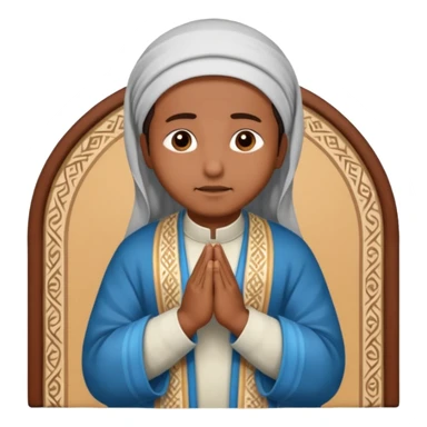 Buatkan emoticon siap pakai. Seseorang sedang sholat. sticker
