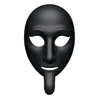 black mask with long nose sticker
