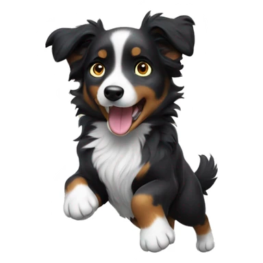 Small black australian shepherd dog casting spell  sticker