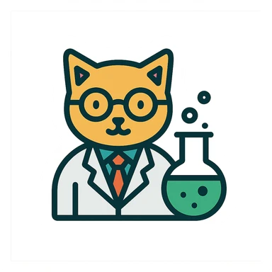 cat scientist sticker