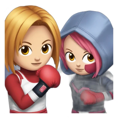 Chucky boxing with Sakura haruno sticker