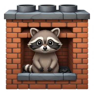 Raccoon in a chimney sticker