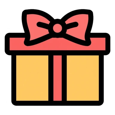 gift box with bow sticker