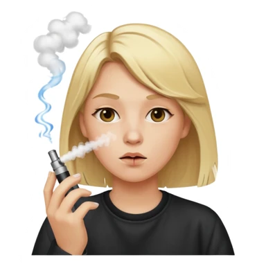 vaping person with blonde hair sticker