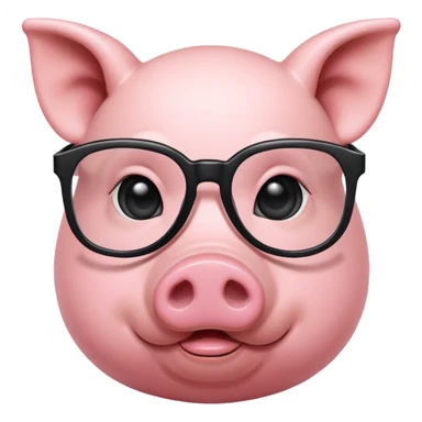 Cerdo con lentes negros  sticker