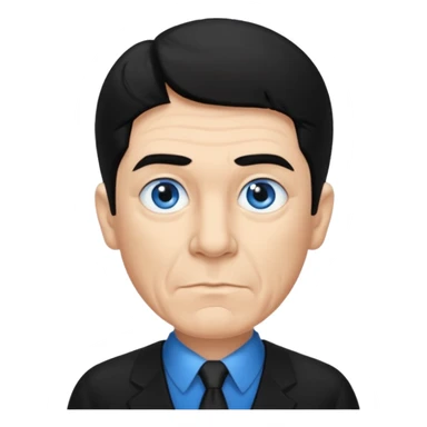 Shemp Howard from the Three Stooges with blue eyes, black hair, black outfit sticker