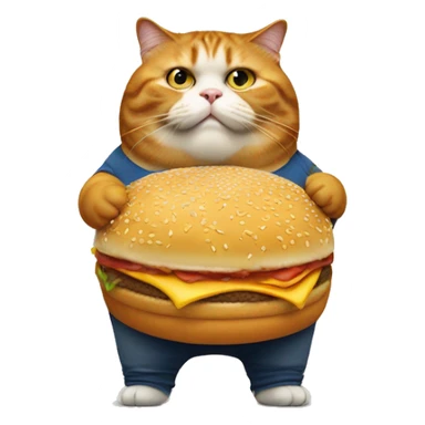 Very fat cat eating McDonald’s  sticker