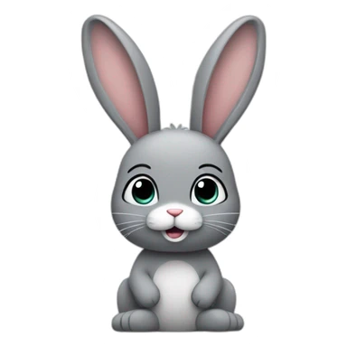 grey bunny standing for Palestine sticker