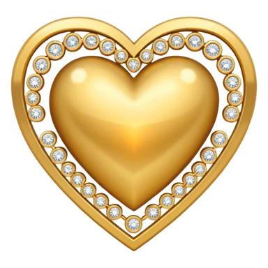 golden heart with diamonds sticker