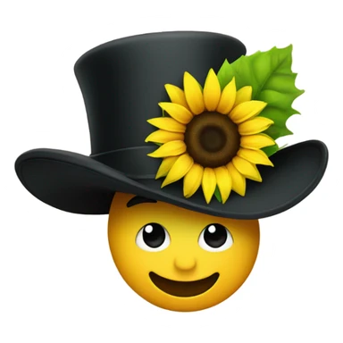 valentines sunflower with a tophat  sticker