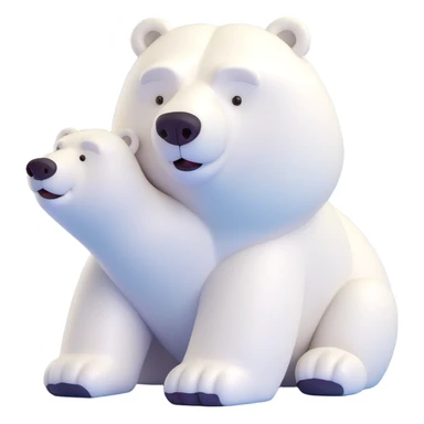 polar bear, smooth, white fur, cute sticker