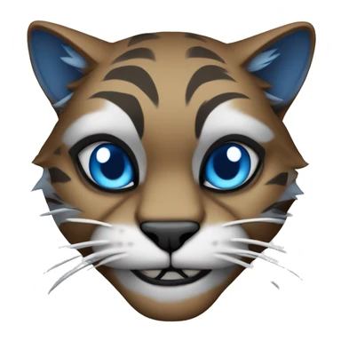 Wildcat mascot, garnet and grey background, blue football eye paint underneath sticker