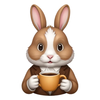 rabbit with coffee sticker