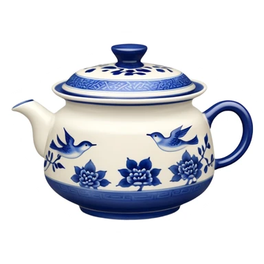 blue chinese gaiwan without handles sticker